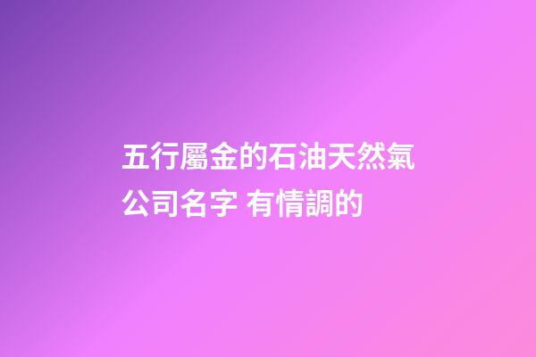 五行屬金的石油天然氣公司名字 有情調的-第1張-公司起名-玄機派